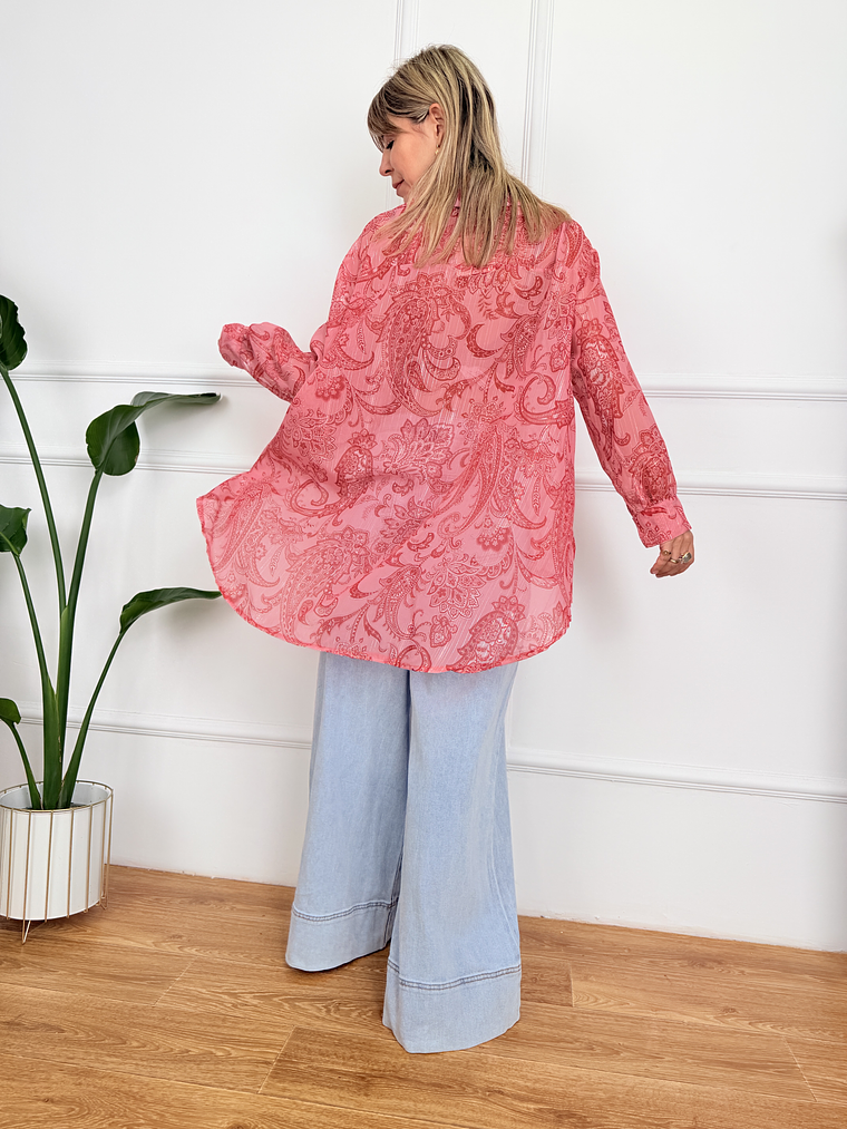 Imelda Floral Shirt 58271  Coral 4