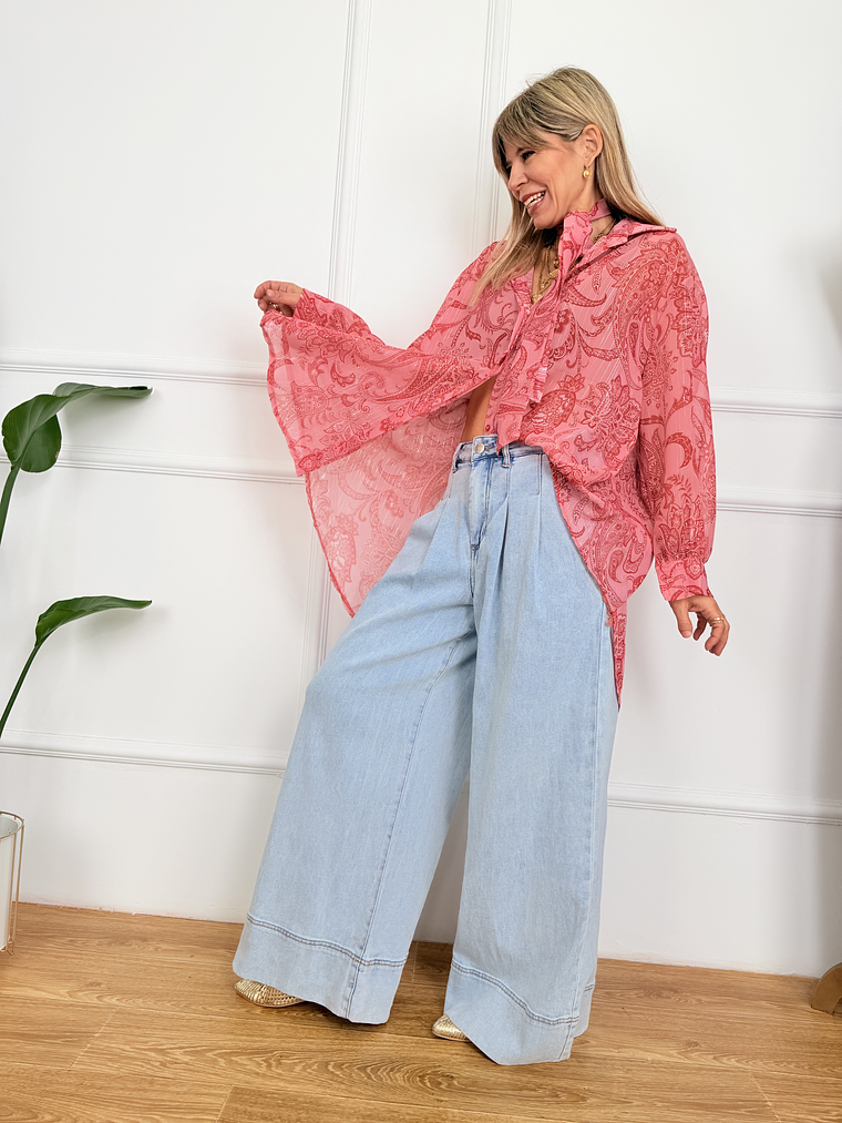 Imelda Floral Shirt 58271  Coral 3