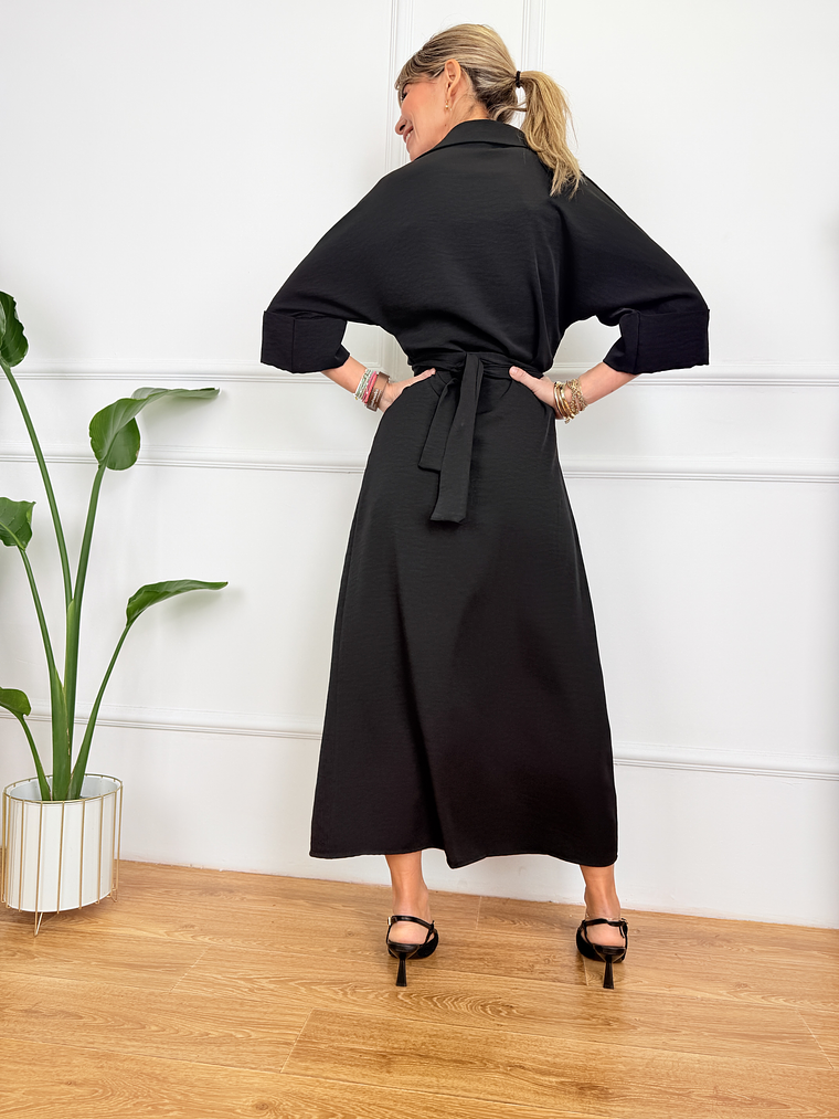 Wrap Dress Εlora 50129 Black 3