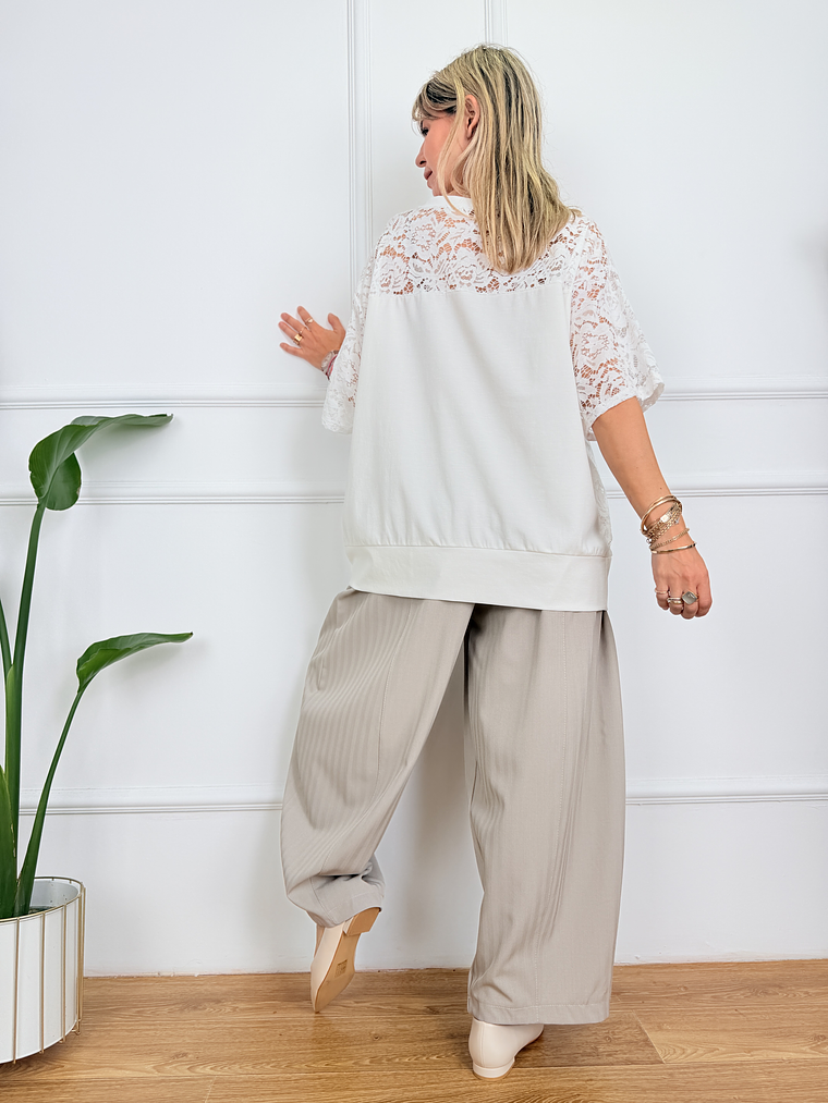 T-shirt Lace Ivory 38579  4