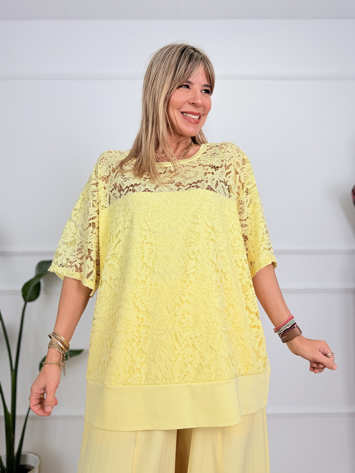 T-shirt Lace Yellow 38579 1