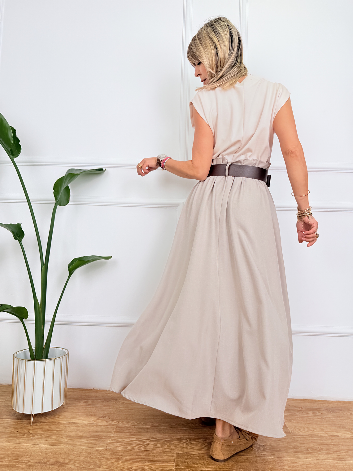 Loulou Studio Dress 118M5898 Beige 3