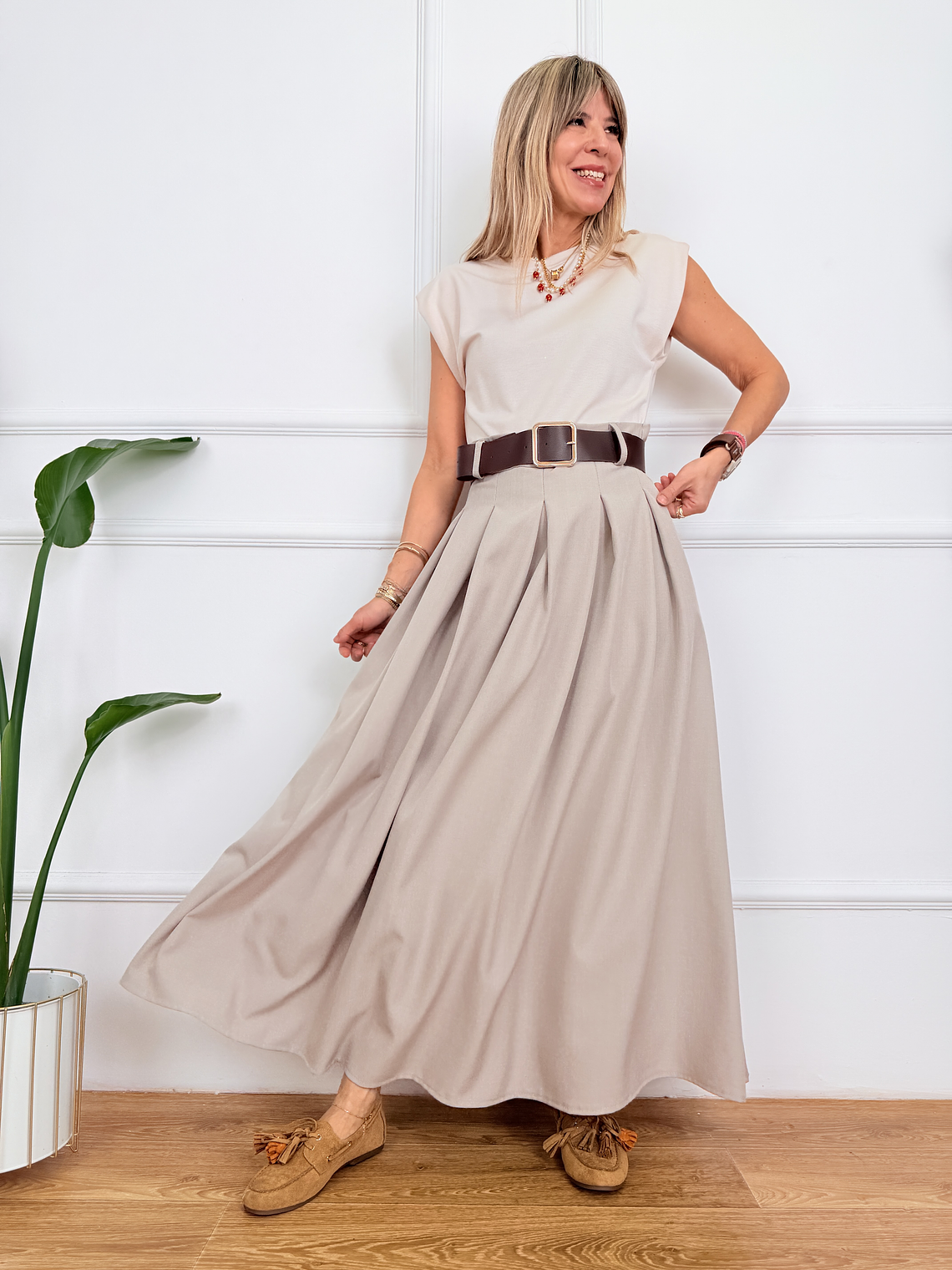 Loulou Studio Dress 118M5898 Beige 1