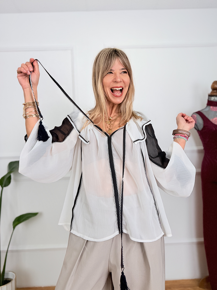 Bloomette Blouse S991 White  2