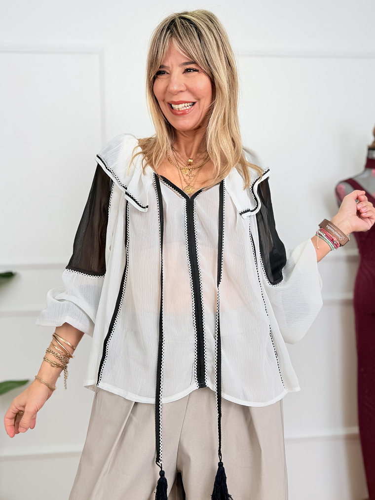 Bloomette Blouse S991 White  1