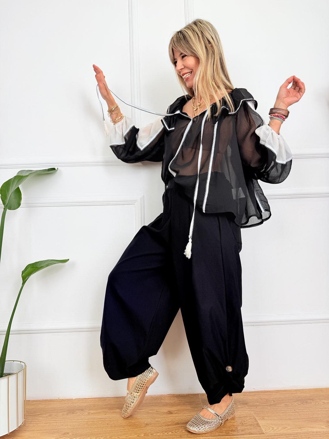 Élan femme Pants Black 39758  2