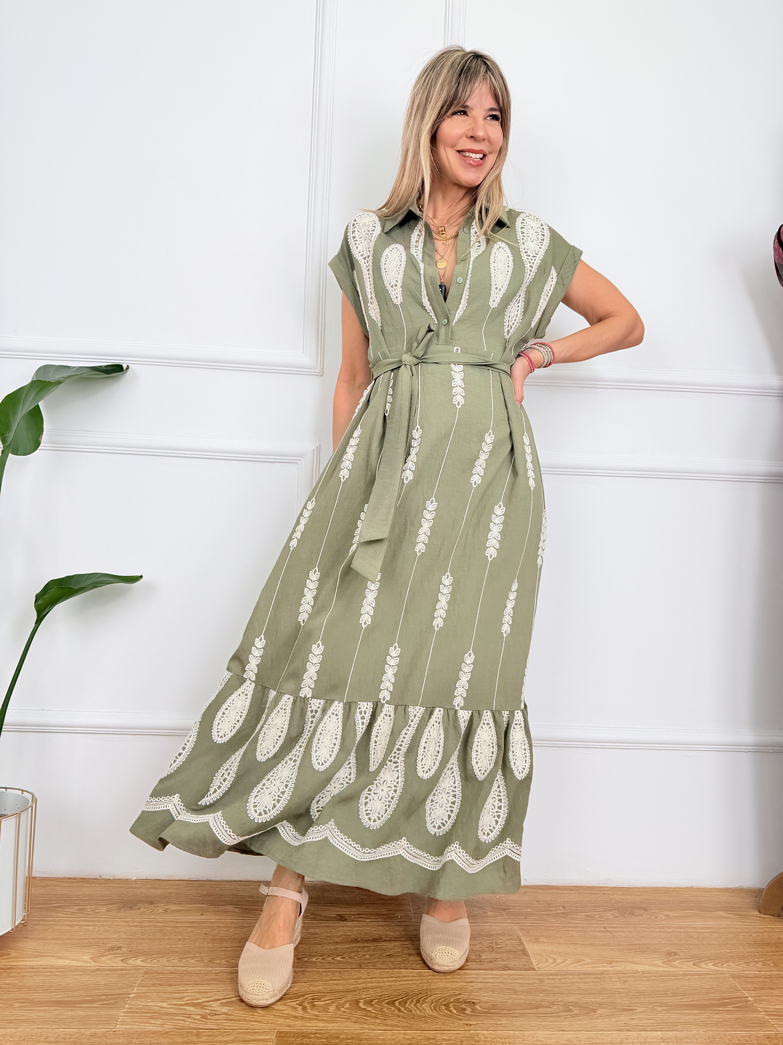 Gaia Walk Dress 55312 Khaki 1