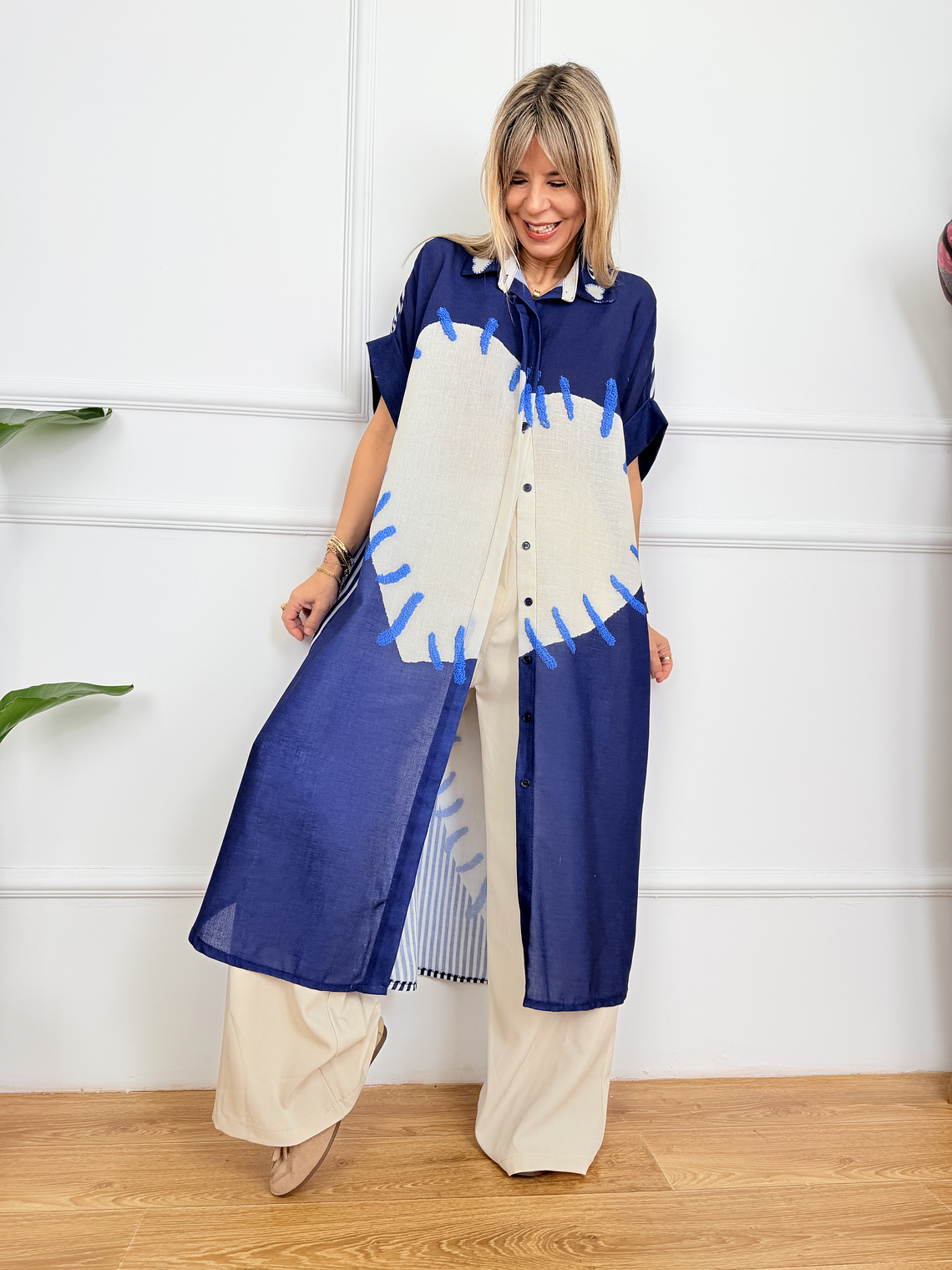 Velméra Tunic Shirt Dark Blue 2806  2