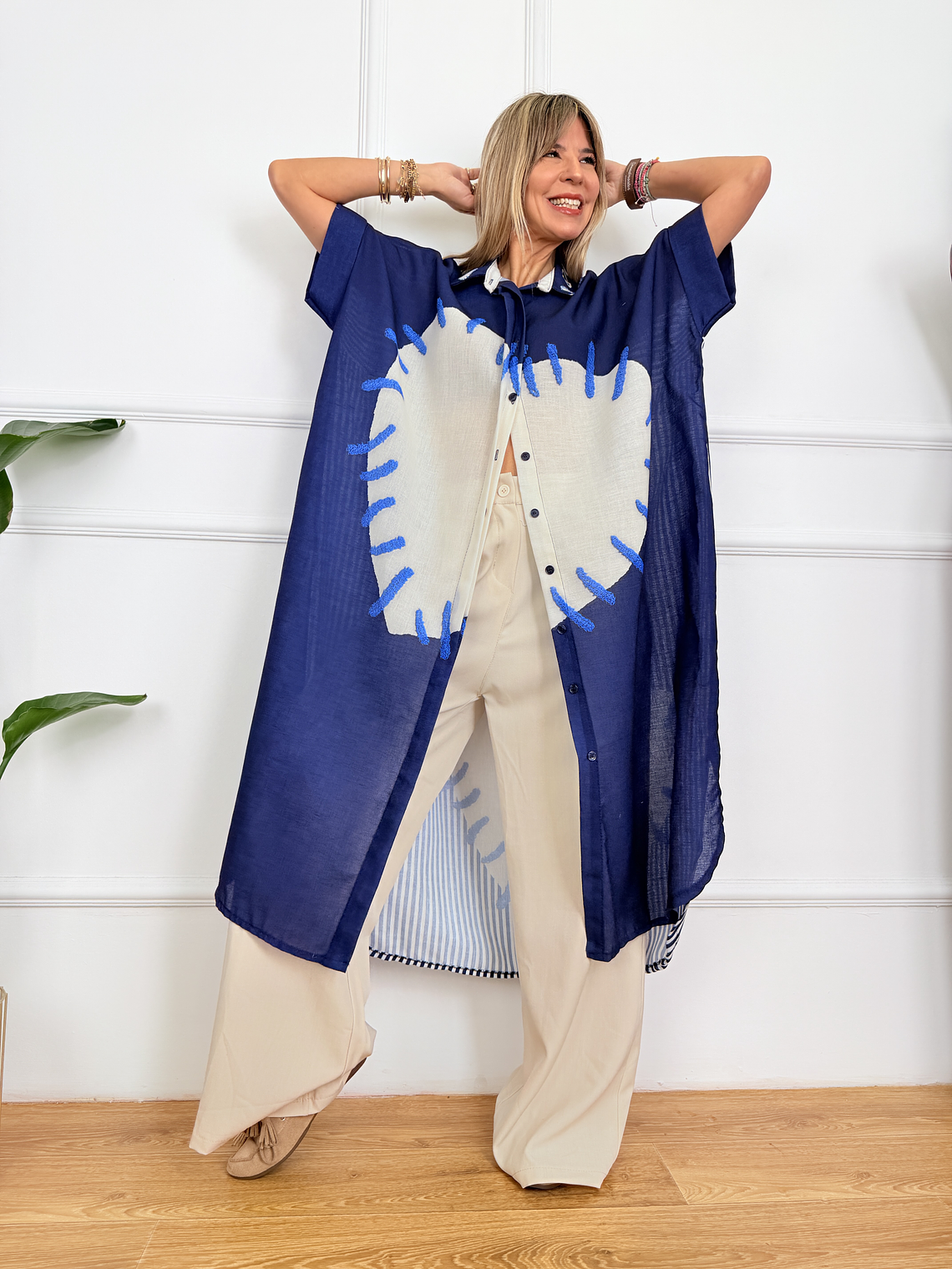 Velméra Tunic Shirt Dark Blue 2806  1