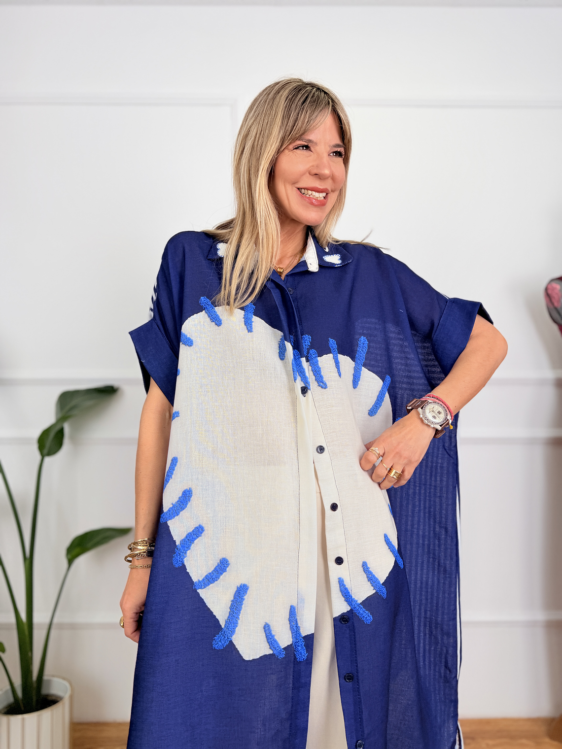 Velméra Tunic Shirt Dark Blue 2806  4