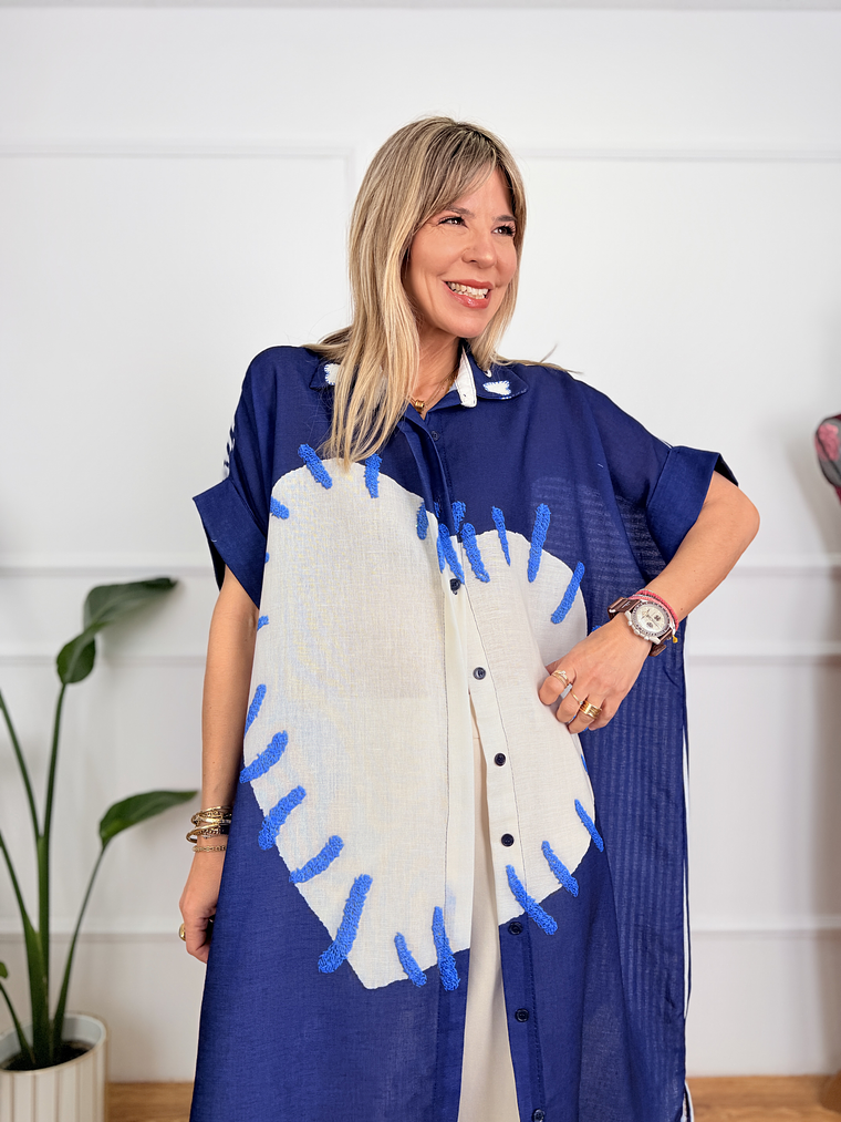 Velméra Tunic Shirt Dark Blue 2806  4