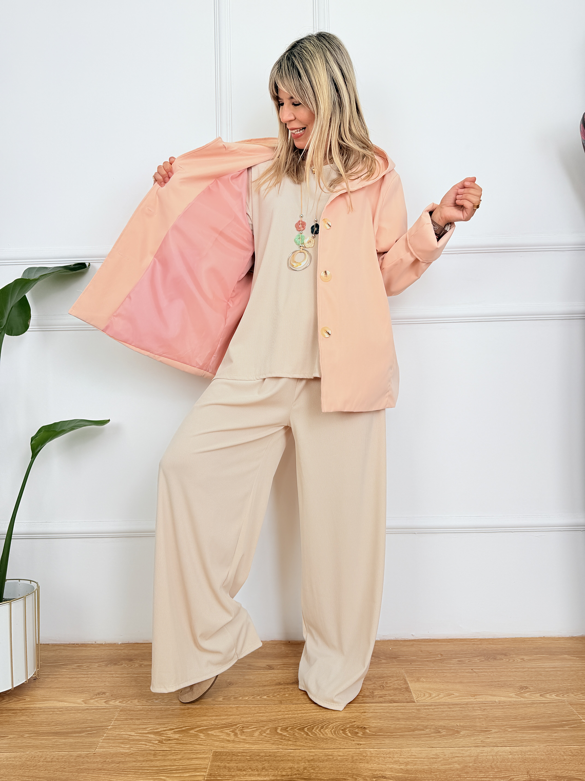 Chic Trench Coat G2192 Pink  4