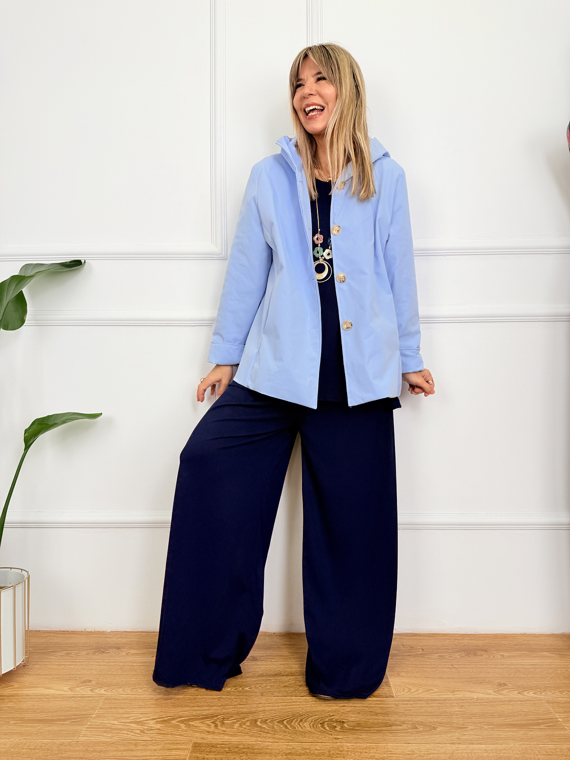 Chic Trench Coat G2192 Blue  3