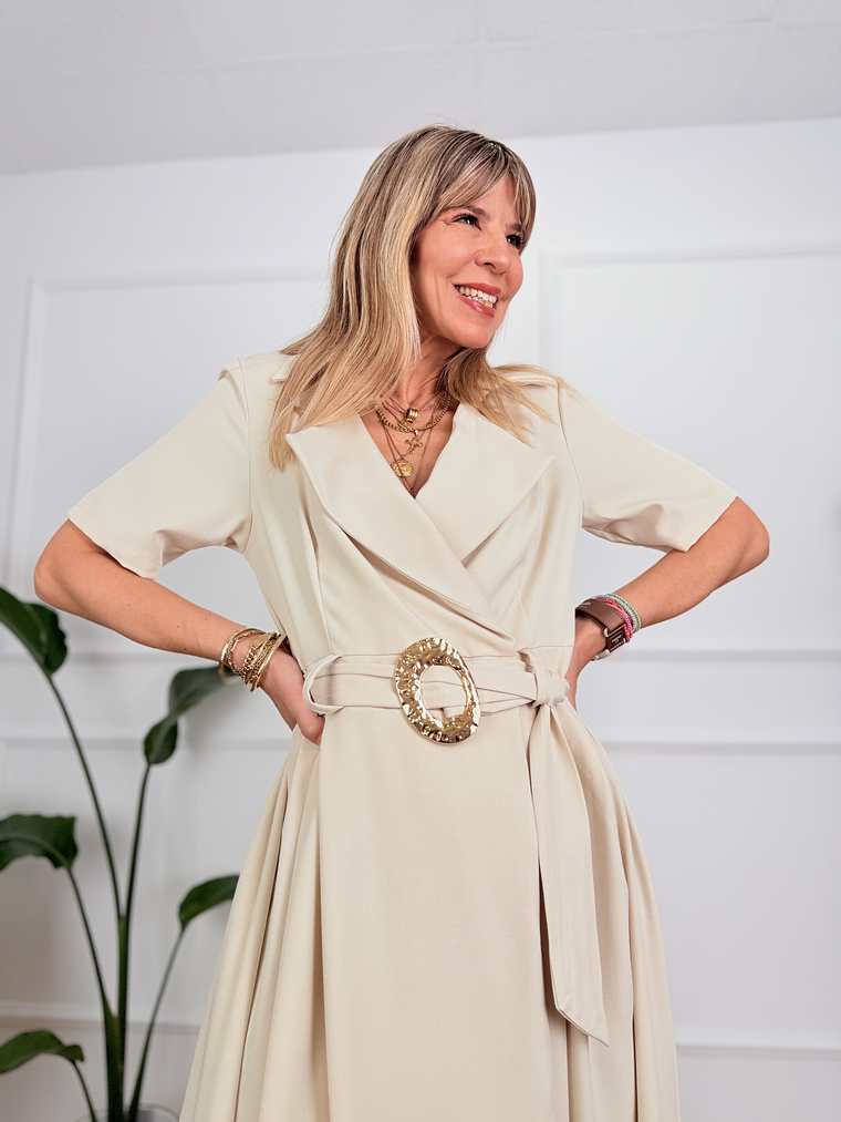 Blushark Dress Beige 55001  4