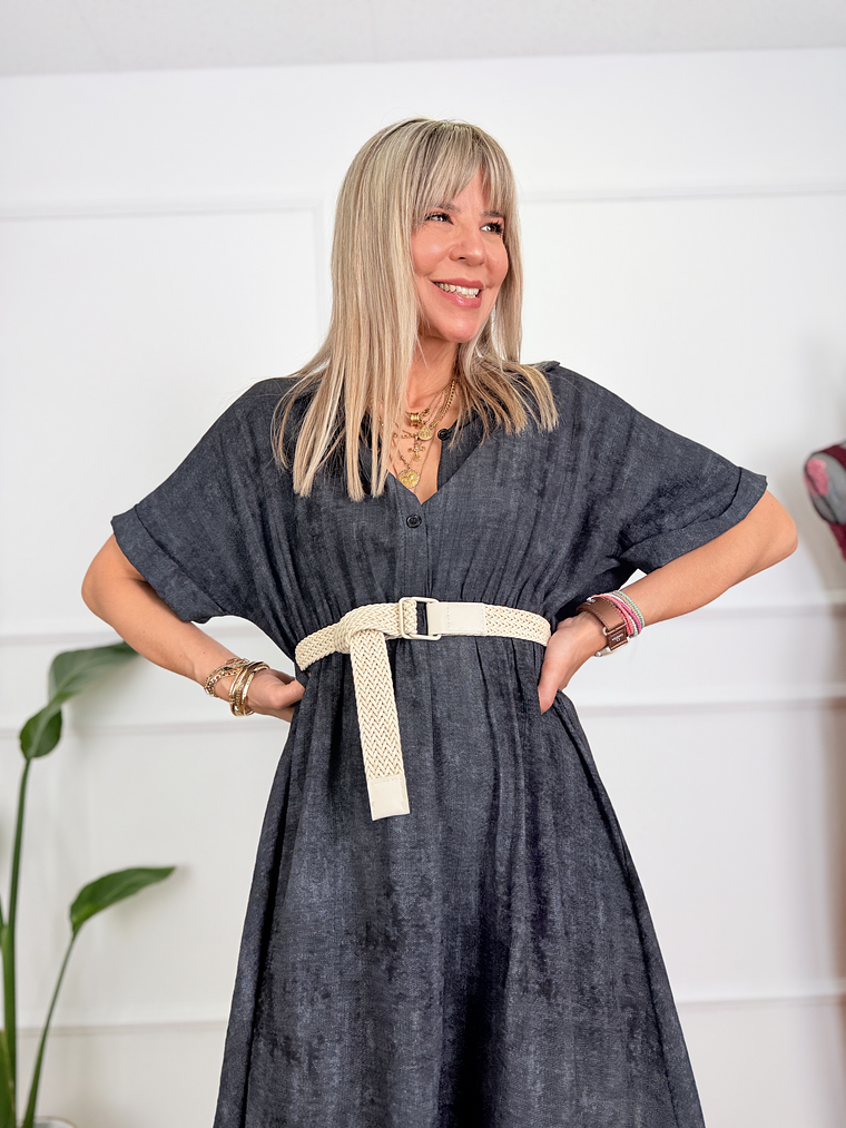 Concrete Runway Dress Charcoal 10883  4