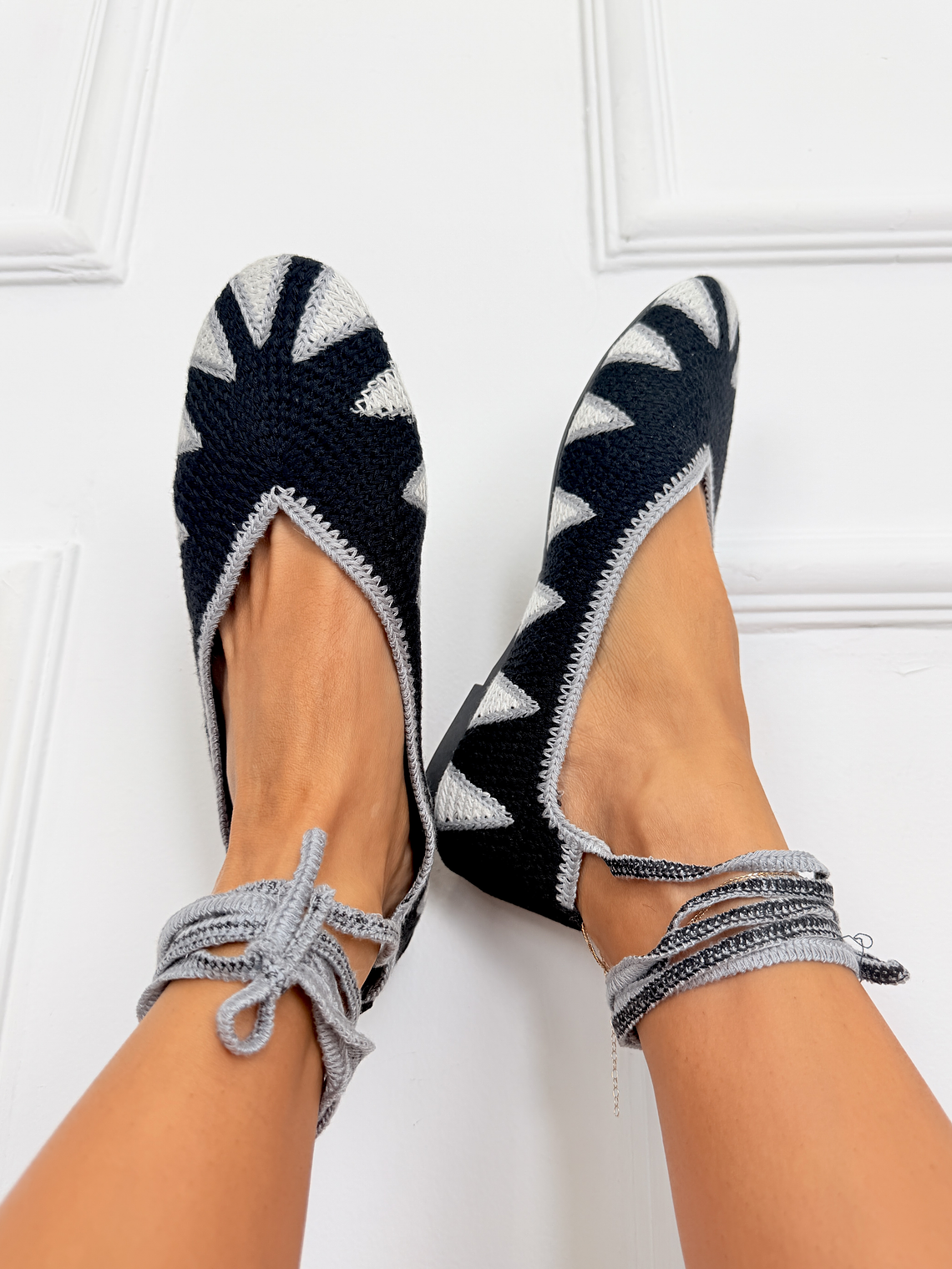 Knitted shoes Βlack D-060   3