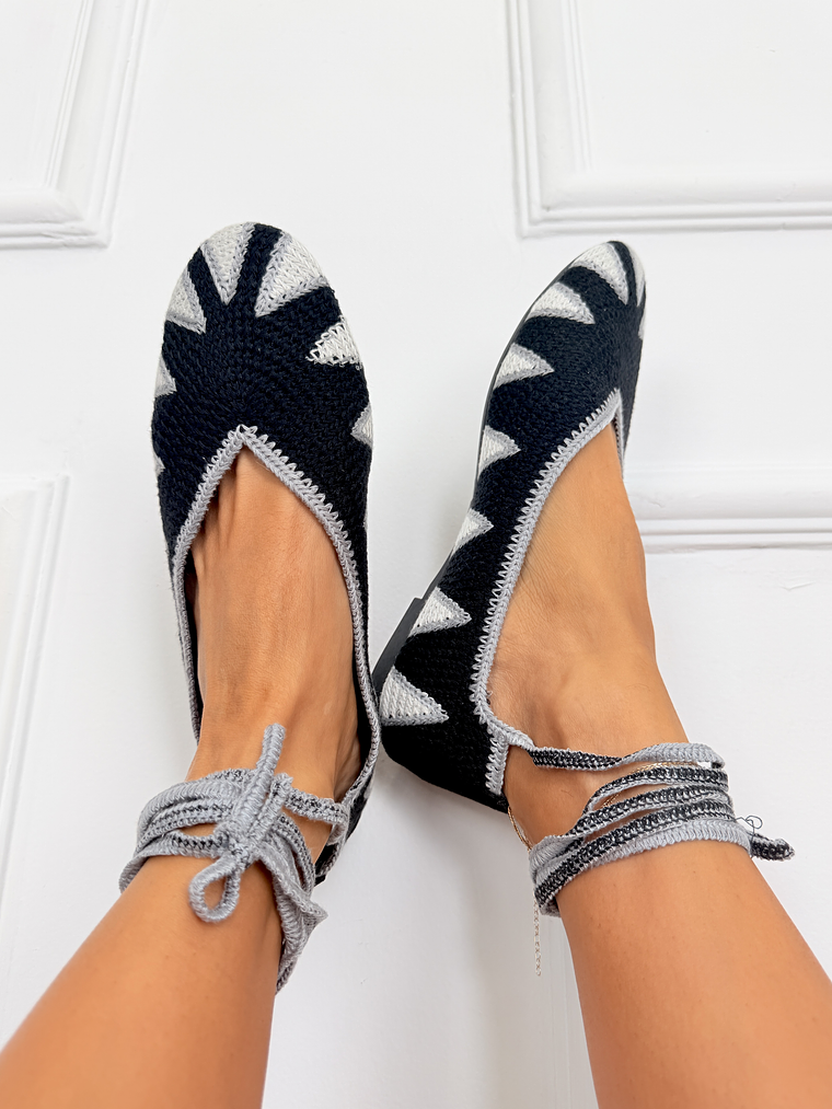 Knitted shoes Βlack D-060   3