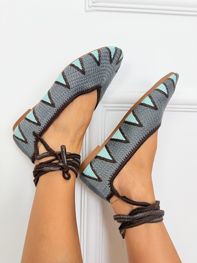 Knitted shoes Gray D-060  1