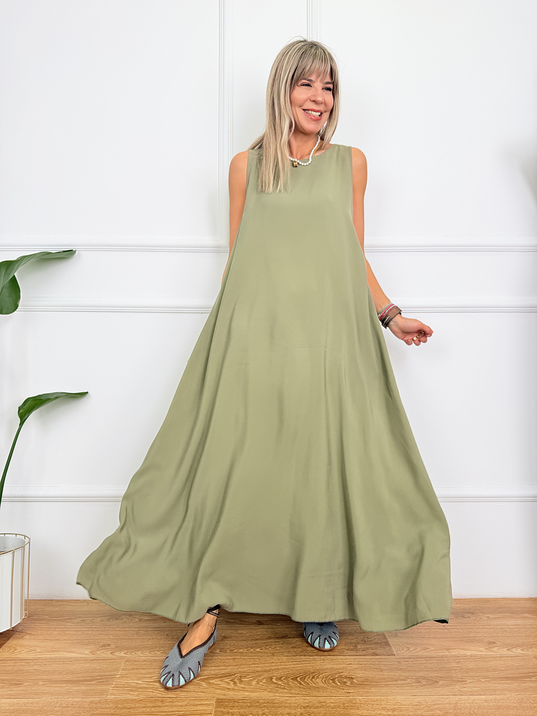 Aziza Dress Khaki S2661 2
