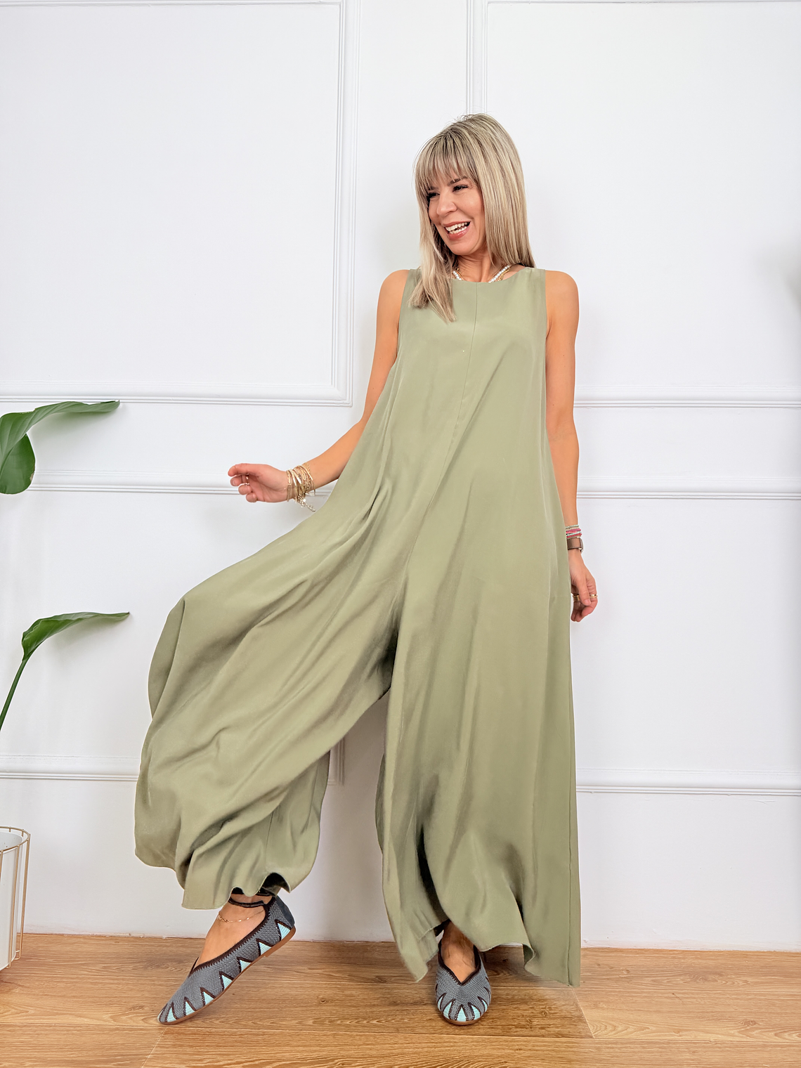Zawadi Jumpsuit Khaki S17166  1