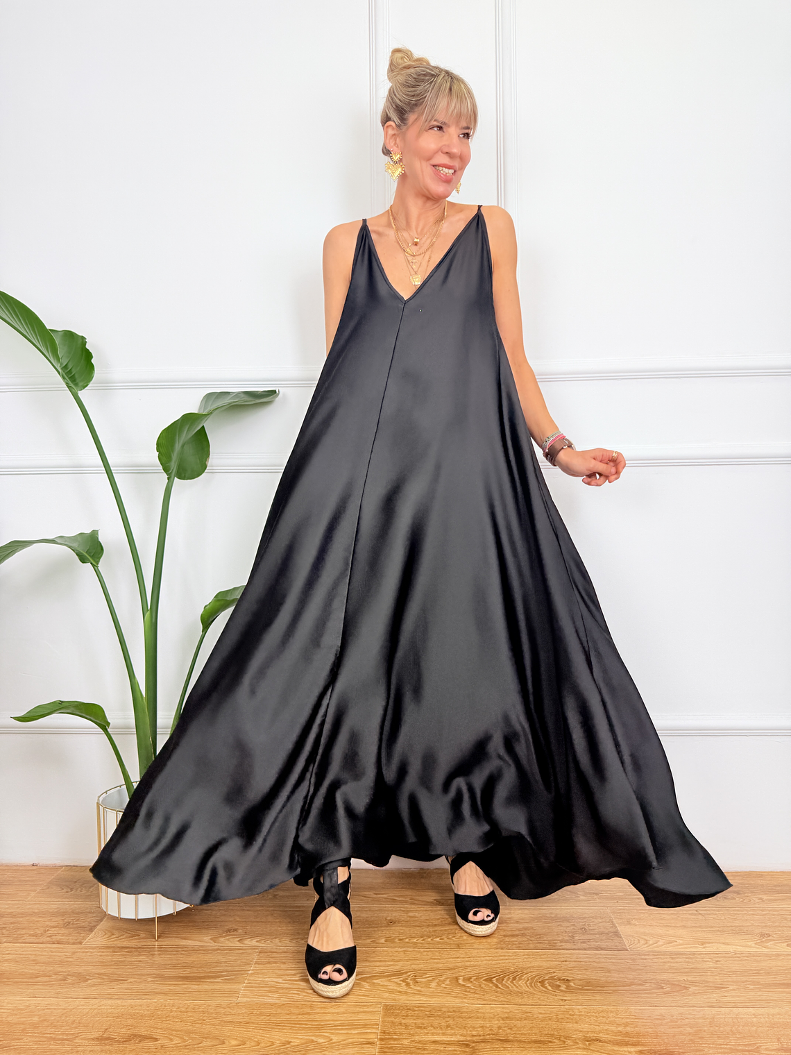  Βegonia Maxi Dress 9896 Black    1