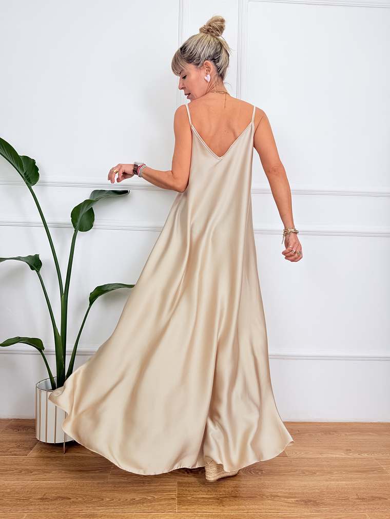  Βegonia Maxi Dress 9896 Βeige 3