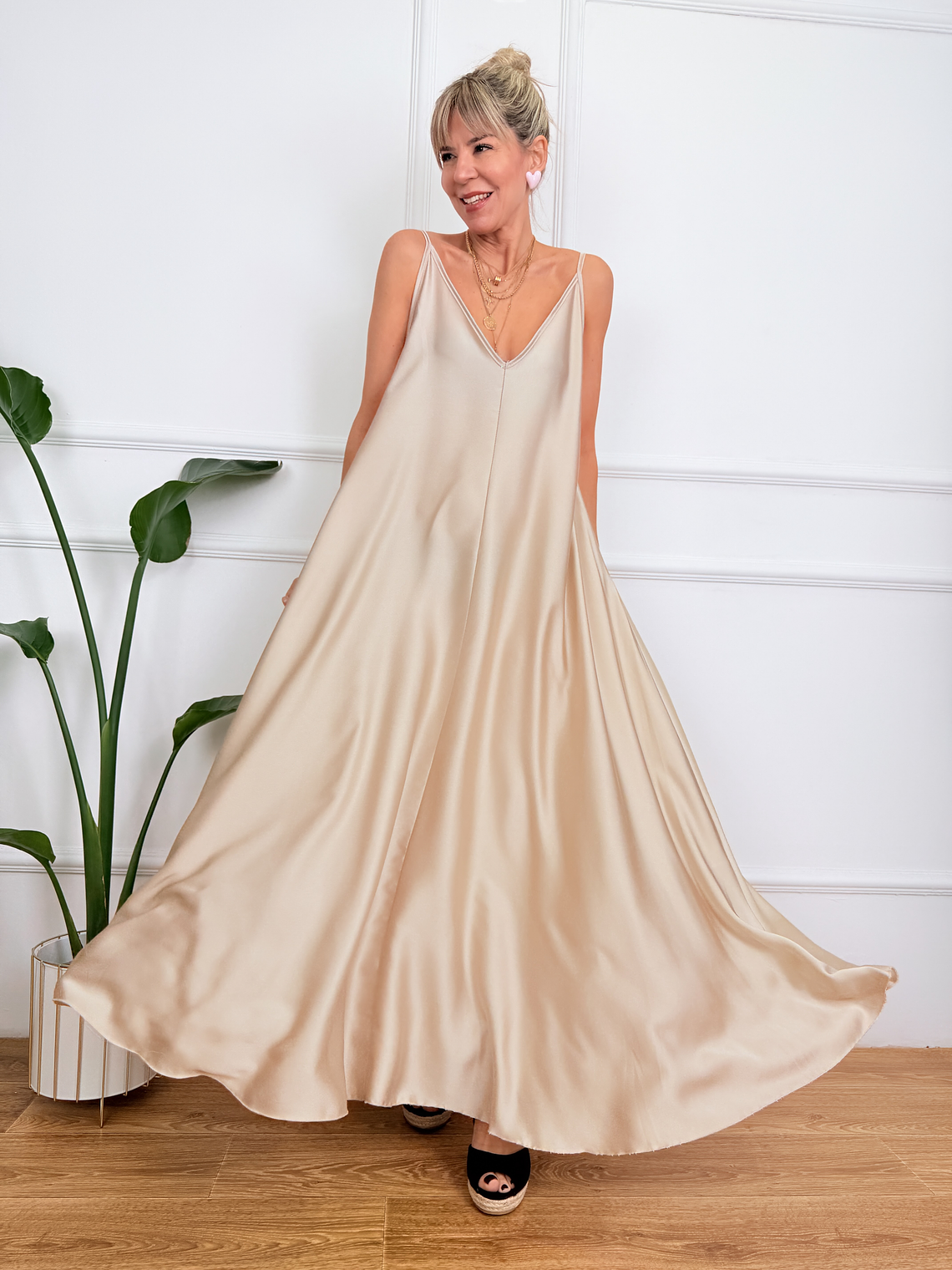  Βegonia Maxi Dress 9896 Βeige 1