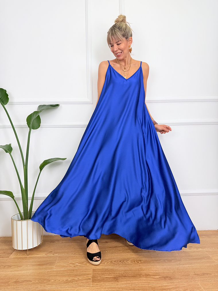  Βegonia Maxi Dress 9896 Royal Blue   1