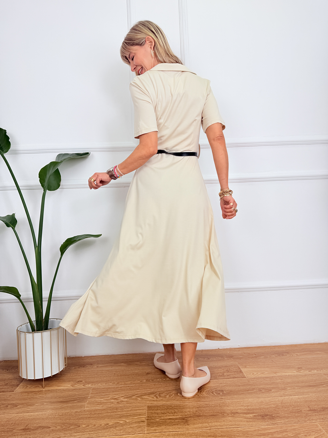 Kira Dress Beige 57796    3