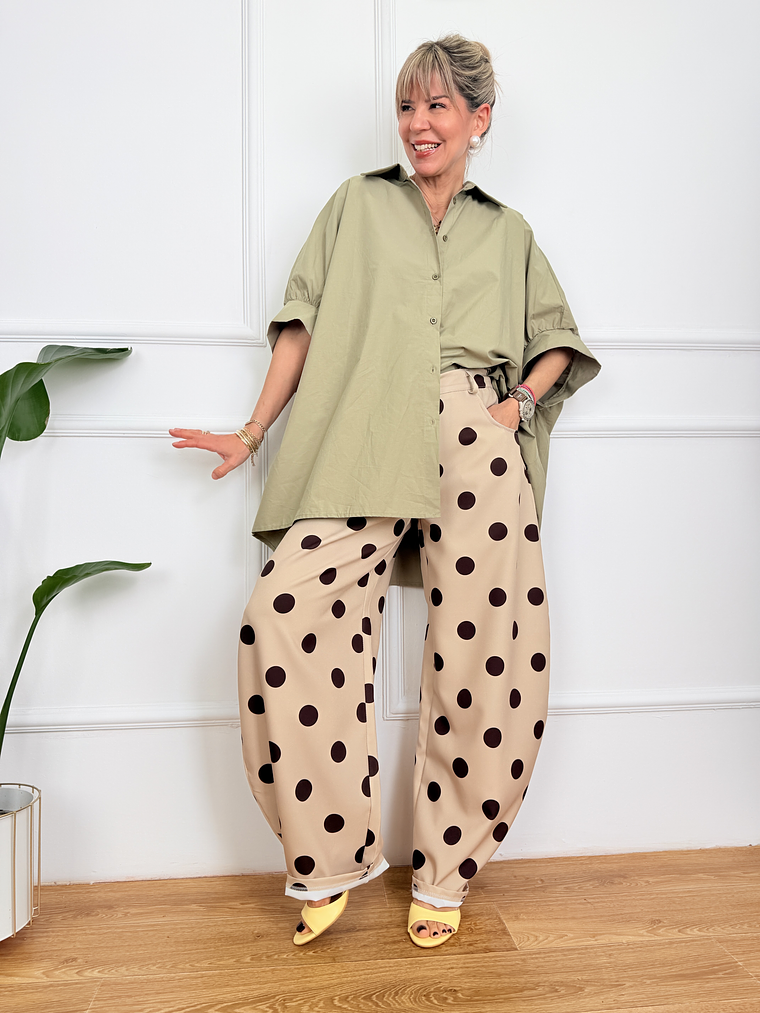 Reina Shirt Chaki 4962  2