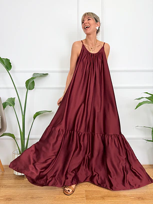Isolde Dress Wine 6962 