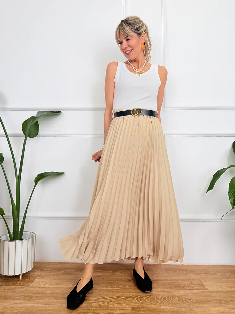Ezelina Skirt Βeige 2815 2