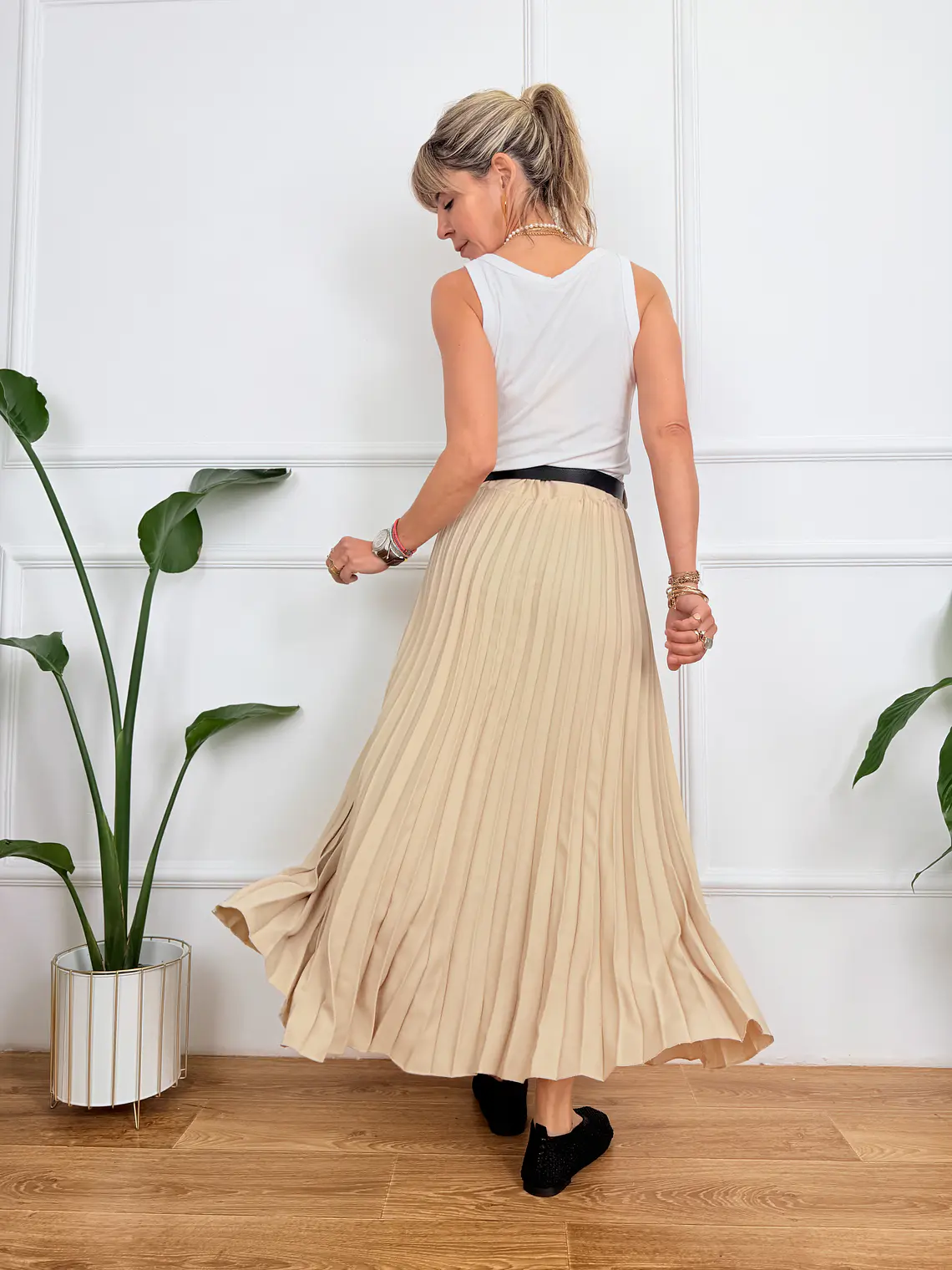 Ezelina Skirt Βeige 2815 3