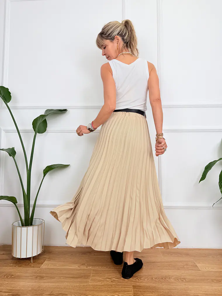 Ezelina Skirt Βeige 2815 3