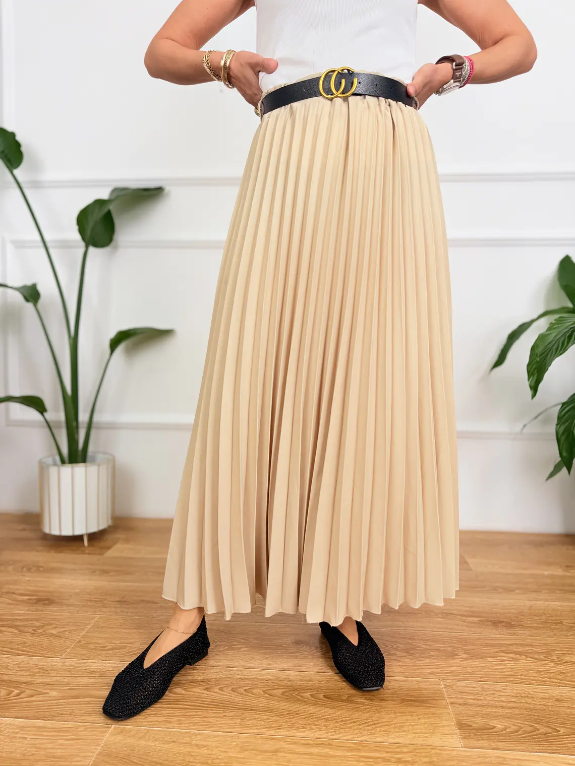 Ezelina Skirt Βeige 2815 4