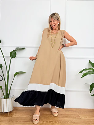 Fernanda Dress Beige 6239