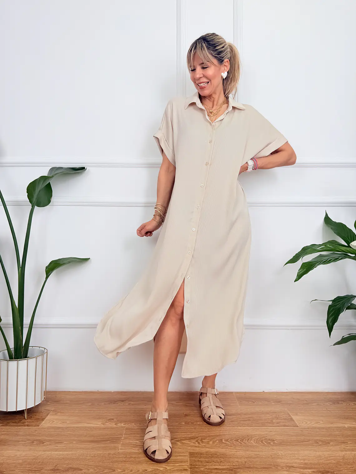 Thyra Dress Sand 20295 2