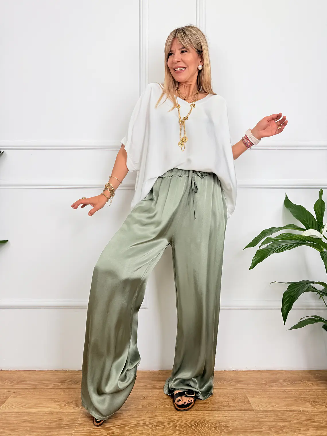 Zina Pants Chaki 60313 1