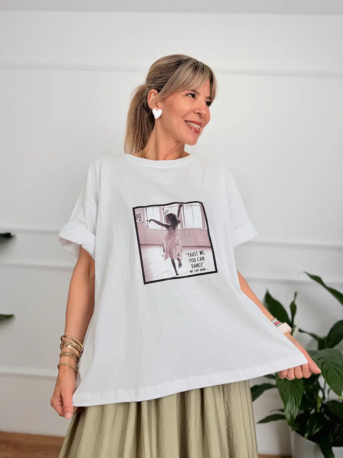 Dance T-shirt White 8802 1