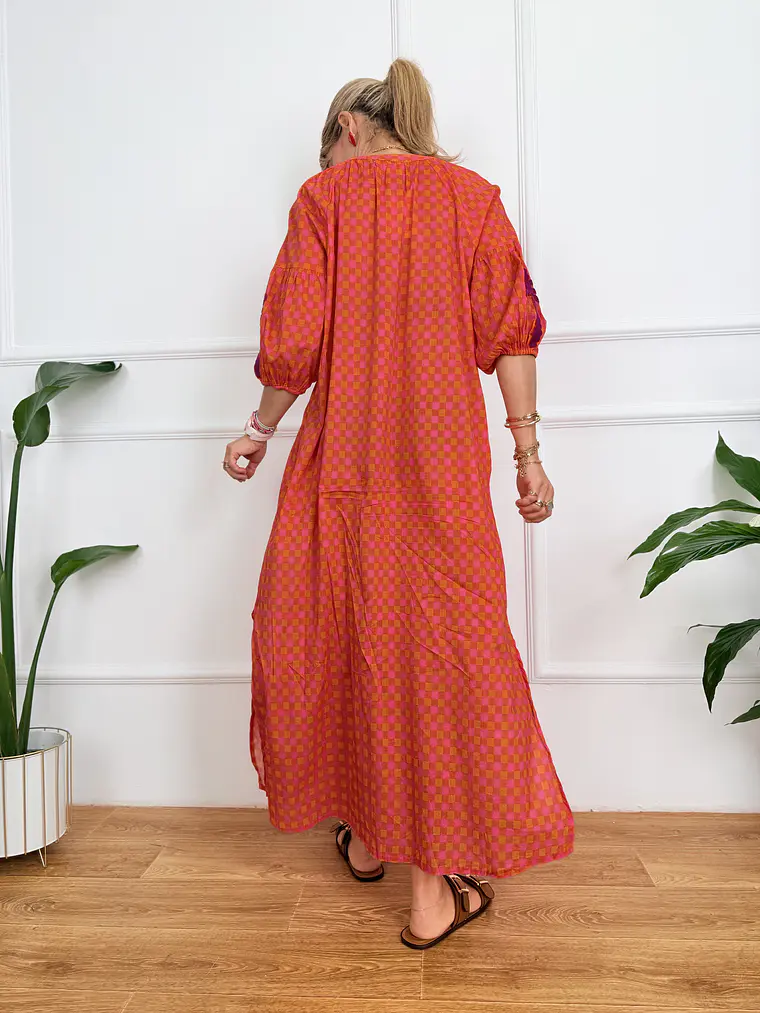 Τheros Dress Orange F193  3