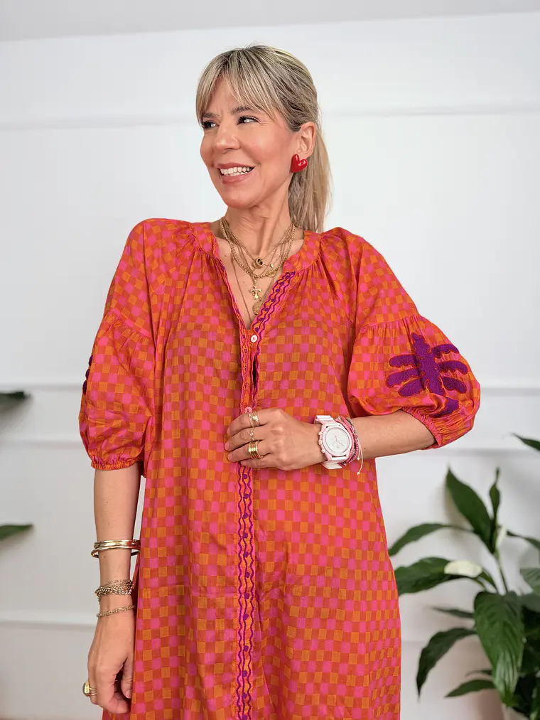 Τheros Dress Orange F193  4