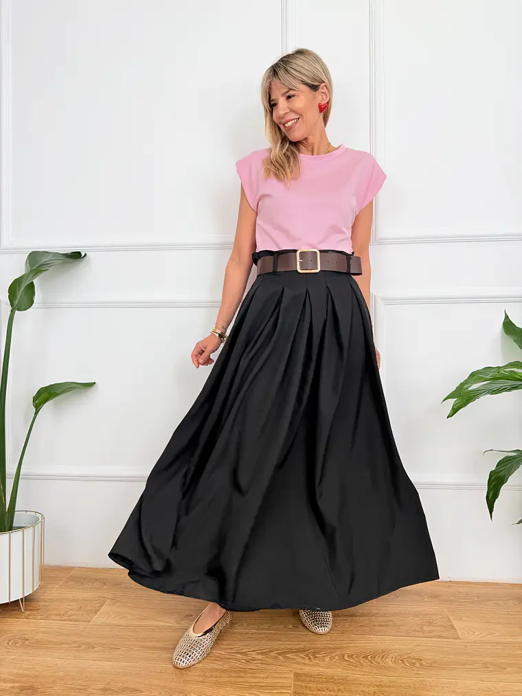 Loulou Studio Dress 118M5898 Black-Pink  1