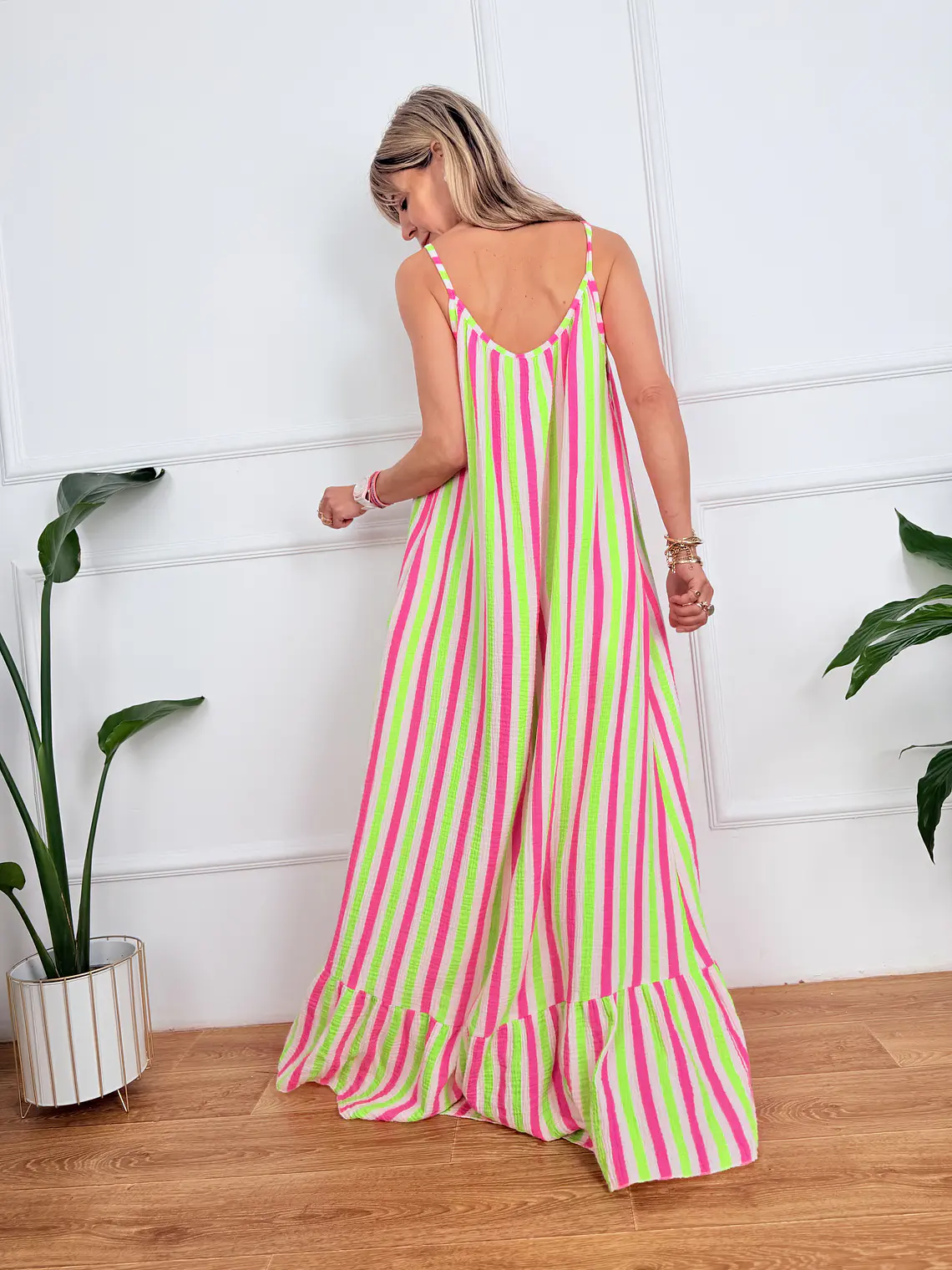 Nerida Maxi Dress Green/Pink 25255 (4.)  3