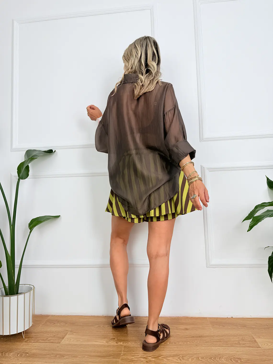 Wave Skort Green/Brown 4984 3