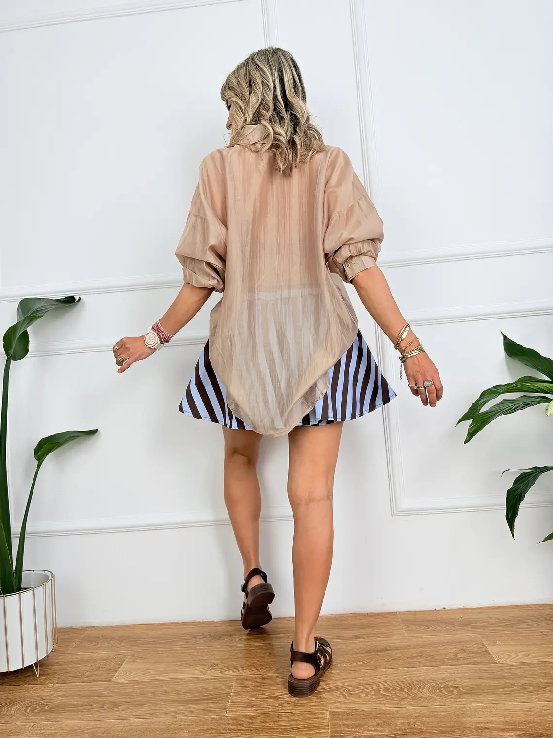 Wave Skort Brown/Blue 4984 3