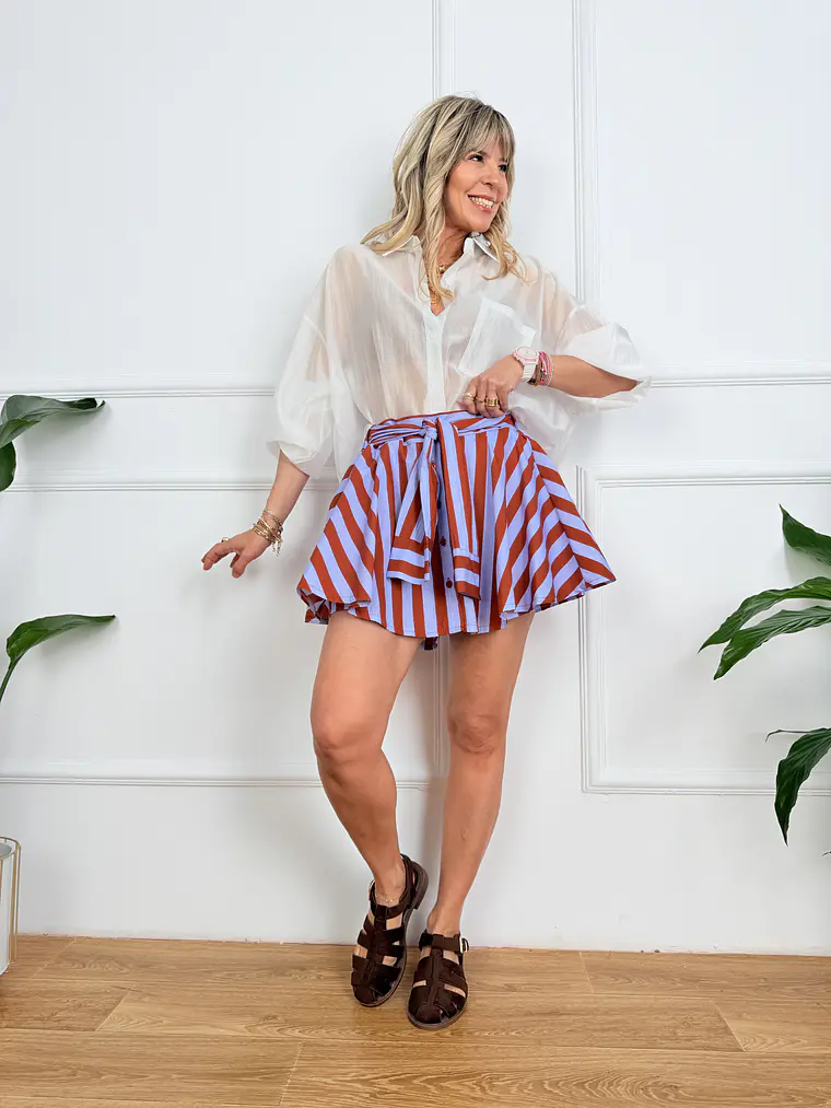 Wave Skort Orange/Blue royal 4984 1