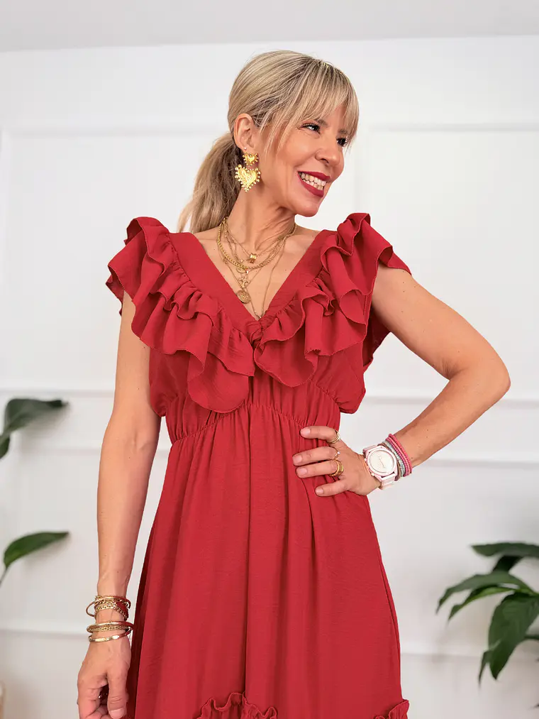 Olympiada Dress Red Y118M 4
