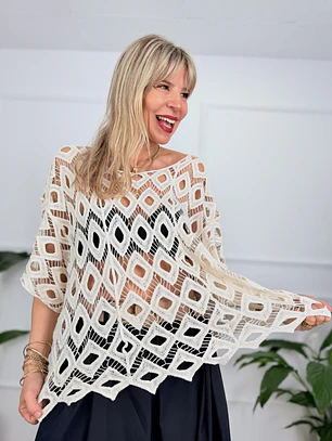 Leuki Ammos Blouse Beige 68007