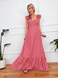 Onda Checkered Maxi Dress Red 6383 - thumbnail 2