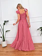 Onda Checkered Maxi Dress Red 6383 - thumbnail 3